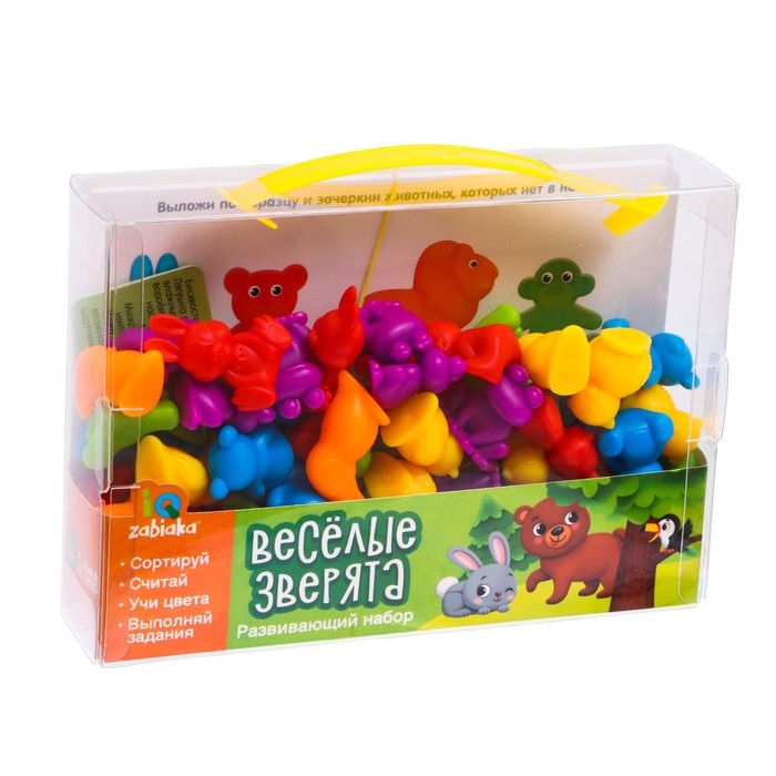 Развивающий набор «Весёлые зверята», сортер, задания на карточках, маркер Развивающий набор «Весёлые зверята», сортер, задания на карточках, маркер