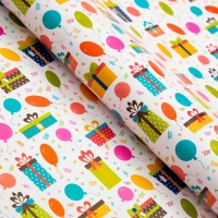 Бумага упаковочная глянцевая "Шарики", 70 &times; 100 см, 1 лист