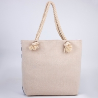 Сумка женская пляжная на молнии, цвет синий/белый