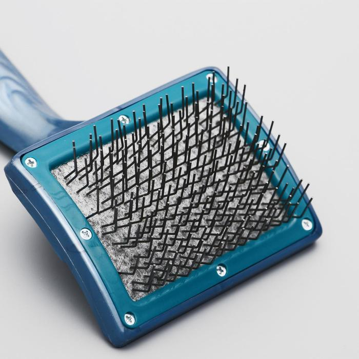 Щётка - пуходёрка для &laquo;Кавказца&raquo;, основание 84 х 58 мм, синяя