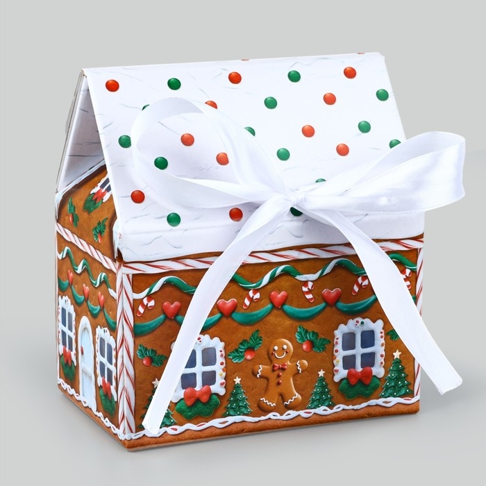 Коробка подарочная новогодняя складная &laquo; Пряничный домик &raquo;, 15 х 18 х 10 см, Новый год