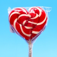 Карамель леденцовая Lenco, &laquo;Сердечко&raquo;, клубника-сливки, 45 г