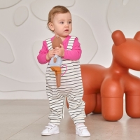 Комплект для девочки (боди, комбинезон) Крошка Я "Love", рост 62-68 см