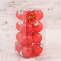 Набор шаров пластик d-5 см, 16 шт "Фелиция ассорти" красный
