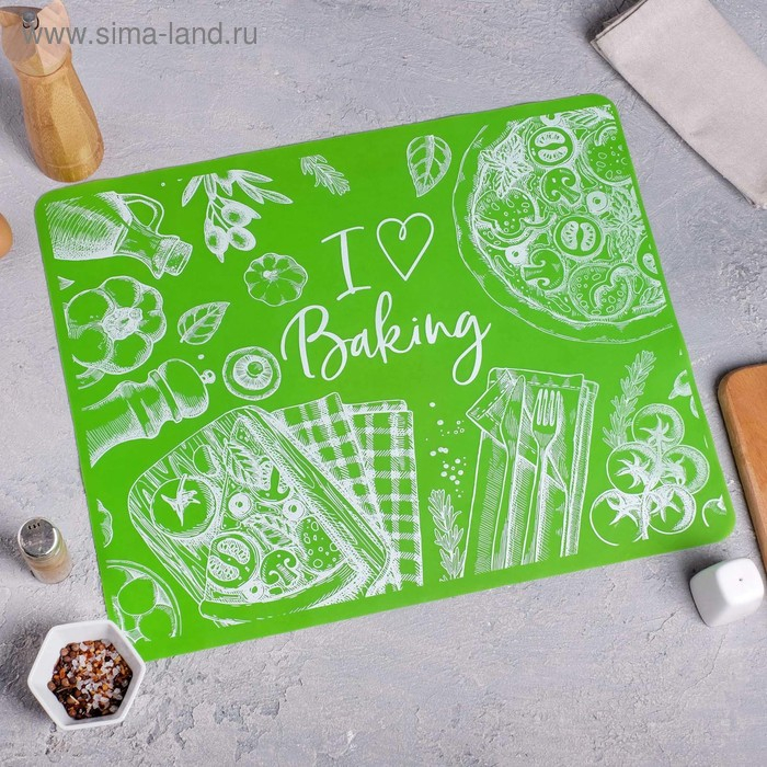 Силиконовый коврик для выпечки I love Baking, 50 х 40 см Силиконовый коврик для выпечки I love Baking, 50 х 40 см