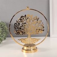 Подсвечник на 2 свечи "Дерево с птичками" с подсветкой, d-3,5 см 9,5х23,5х27 см