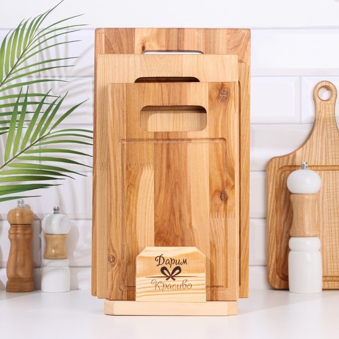 Набор досок разделочных Набор досок разделочных "Прямая ручка" (3 шт) 38х22х1,8 см; 34х20х1,8 см; 30х18х1,8 см