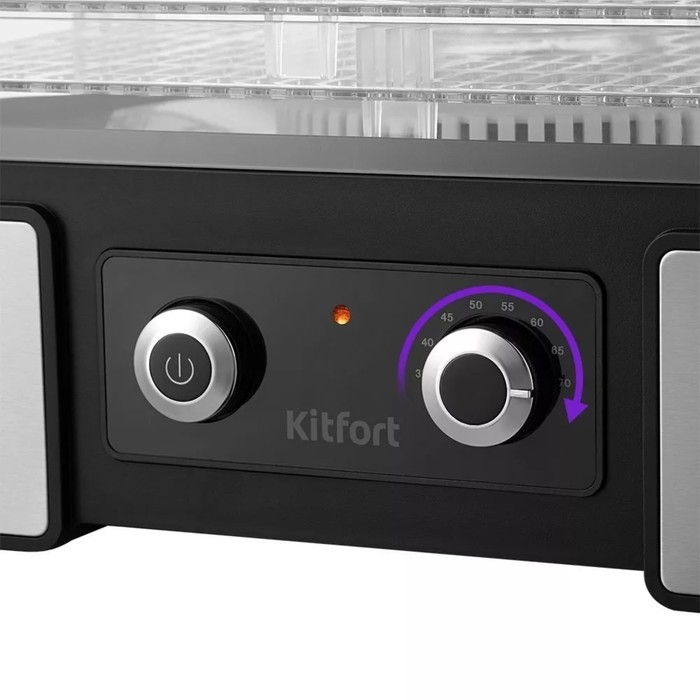 Сушилка для овощей и фруктов Kitfort КТ-1958, 450 Вт, 5 ярусов, таймер, серебристо-чёрная Сушилка для овощей и фруктов Kitfort КТ-1958, 450 Вт, 5 ярусов, таймер, серебристо-чёрная