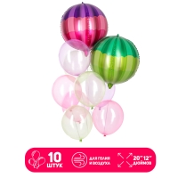 Набор шаров &laquo;Фонари&raquo;, латекс, фольга, 10 шт.