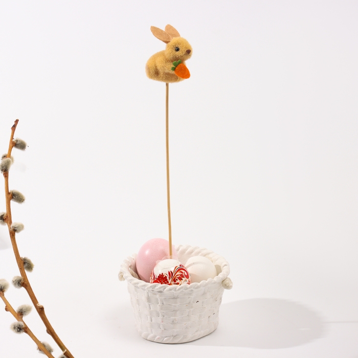 Пасхальный декор на палочке «Зайчик», 4,5 × 6 × 31 см Пасхальный декор на палочке «Зайчик», 4,5 × 6 × 31 см