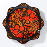 Тарелка &laquo;Земляничка&raquo;, 15&times;0,5 см, хохлома