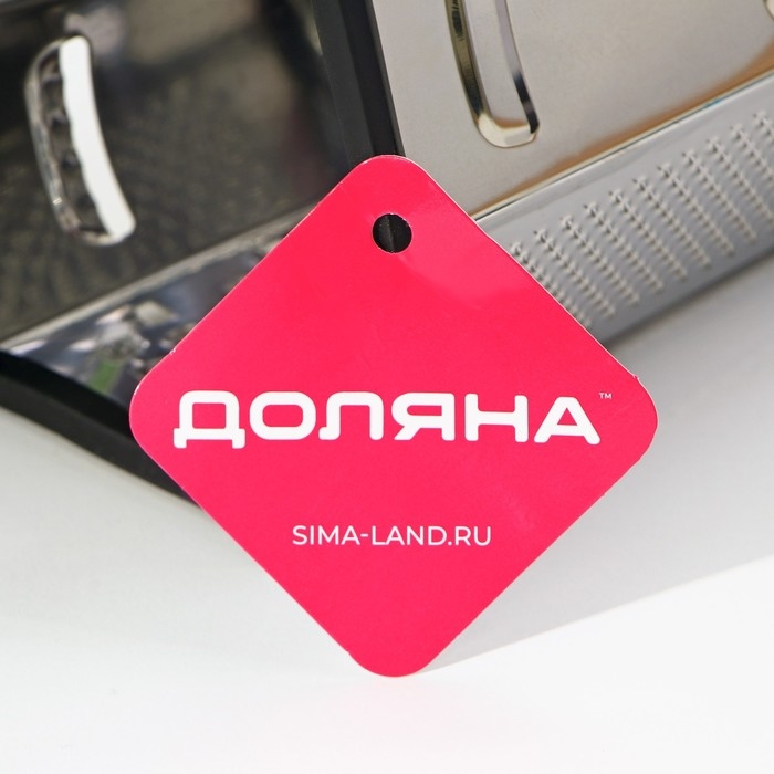 Тёрка шестигранная Доляна &laquo;Нео&raquo;, 12,5&times;10,5&times;20,5 см, прорезиненное дно, цвет чёрный, красный