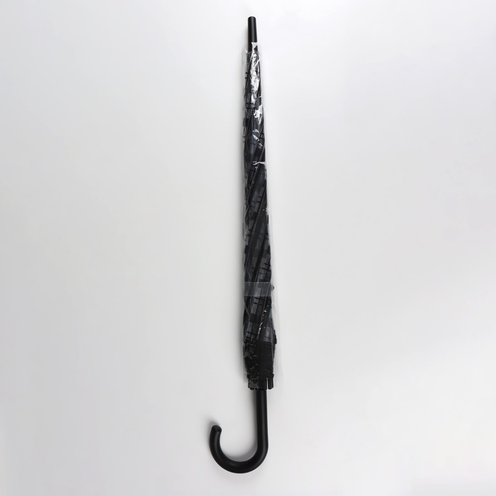 Зонт - трость полуавтоматический &laquo;Клетка&raquo;, 8 спиц, R = 54/60 см, D = 120 см, цвет чёрный