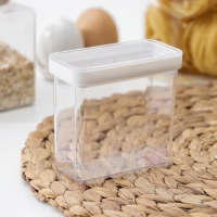 Контейнер для специй «Степ», 270 мл, 9,5×5×10 см, прозрачный, крышка белая Контейнер для специй «Степ», 270 мл, 9,5×5×10 см, прозрачный, крышка белая