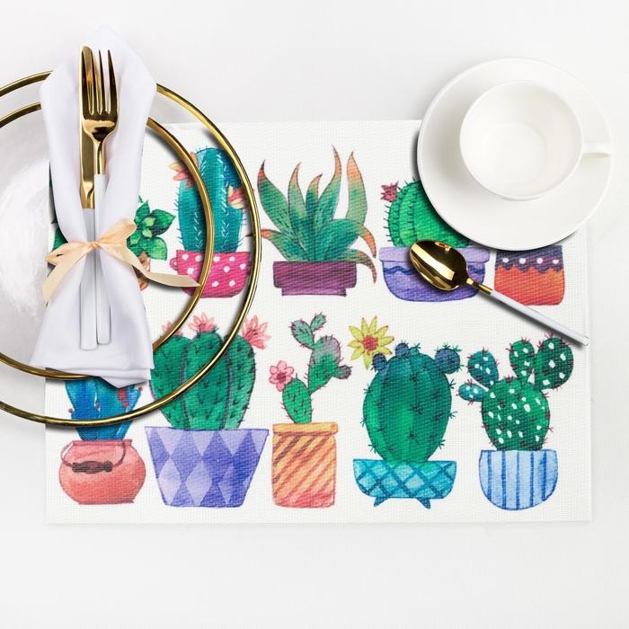 Салфетка на стол «Кактусы» 29*40 см Салфетка на стол «Кактусы» 29*40 см