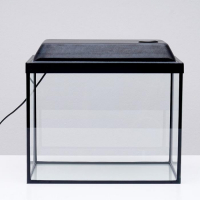 Аквариум "Прямоугольный" с крышкой, 35 литров, 42 х 25 х 33/38 см, чёрный