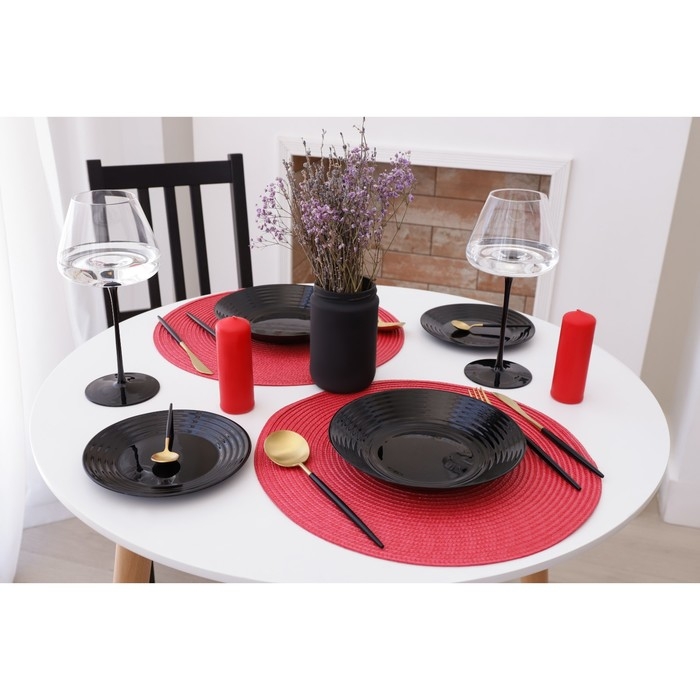 Салфетка сервировочная Доляна Салфетка сервировочная Доляна "Классика", цв.красный, d 38 см