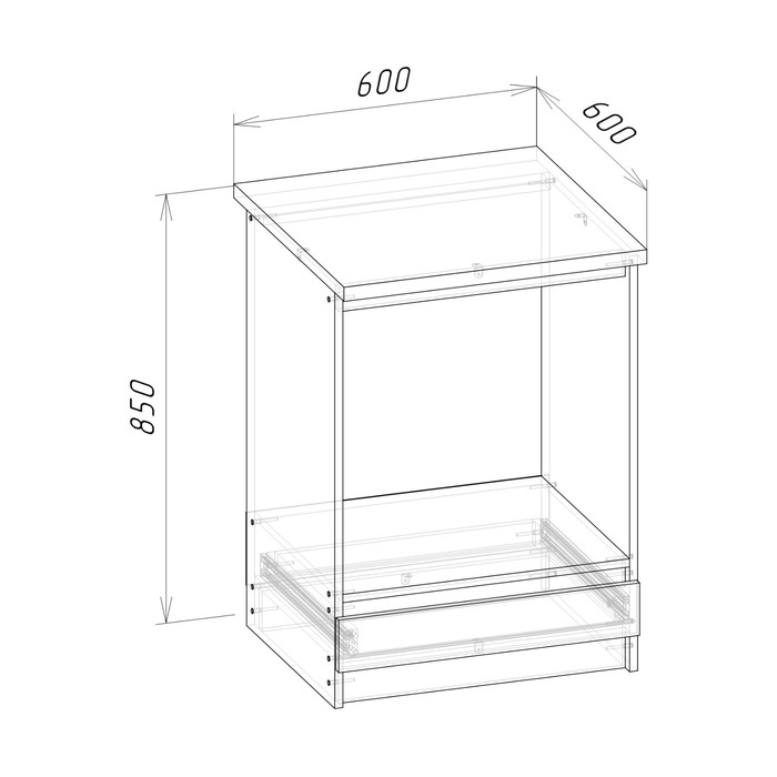 Шкаф духовой Оливия Д-1 0,85х0,6х0,5м крафт золотой/белый