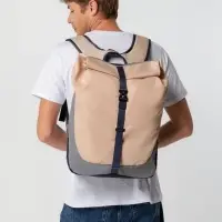 Рюкзак coolStuff Plus, бежевый c темно-синим Рюкзак coolStuff Plus, бежевый c темно-синим