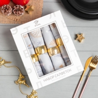 Набор новогодних салфеток &laquo;Let it snow&raquo; с декоративными кольцами, 40х40 см - 4 шт, хлопок, саржа