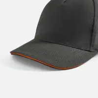 Бейсболка Long Beach, серая с оранжевым Бейсболка Long Beach, серая с оранжевым