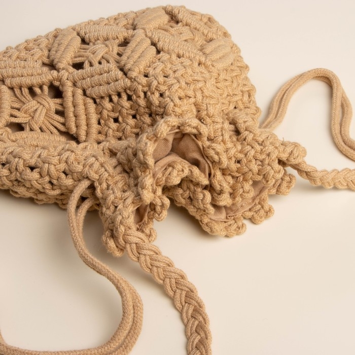 Сумка женская SL Home, ручное плетение, хлопок, длина ручек 55 см, 22&times;22 см