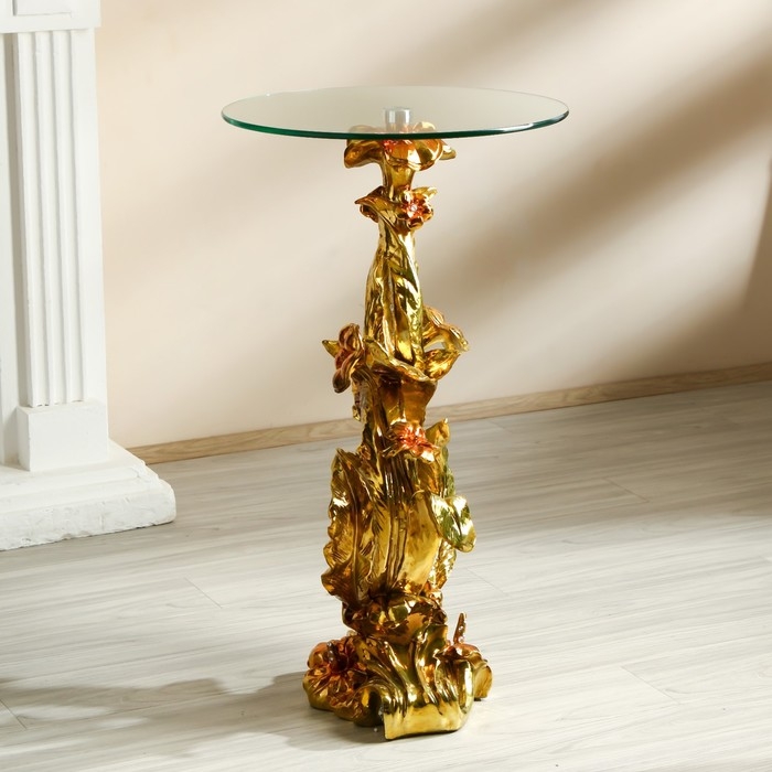 Стол декоративный "Цветник" золото 45х45х82 см