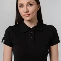 Рубашка поло женская Virma Premium Lady, черная, размер L