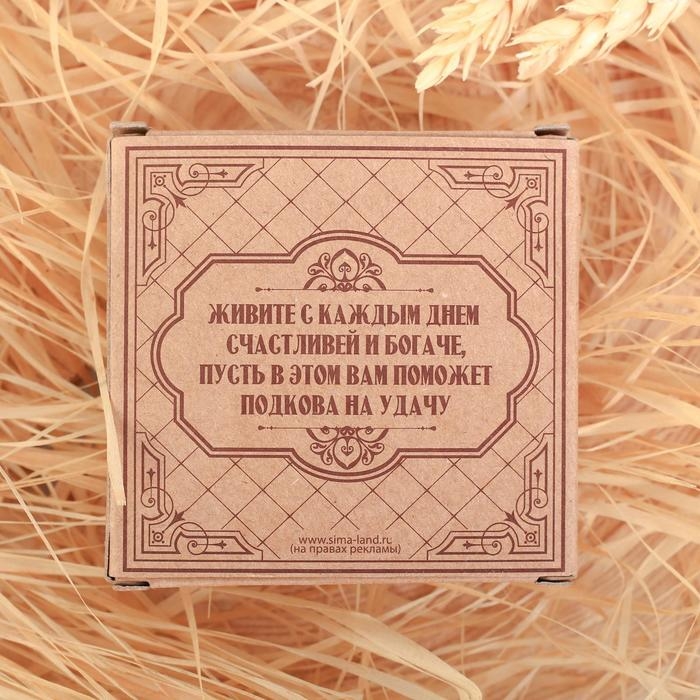 Подкова домовой «Здесь живёт счастье», 7 х 7 см Подкова домовой «Здесь живёт счастье», 7 х 7 см