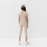 Комплект для девочки (майка и велосипедки) MINAKU, цвет бежевый, рост 98 см