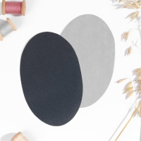 Заплатки для одежды, 15,5 &times; 9,5 см, термоклеевые, пара, цвет тёмно-серый