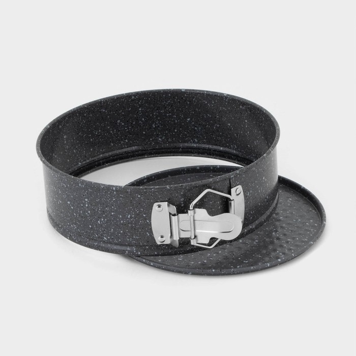 Форма Доляна для выпечки &laquo;Элин Мрамор&raquo;, 20&times;6 см, съёмное дно, антипригарное покрытие, цвет серый