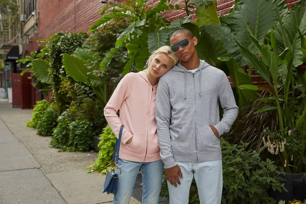 Толстовка на молнии с капюшоном унисекс BNC Inspire (Organic), ярко-синяя, размер XS