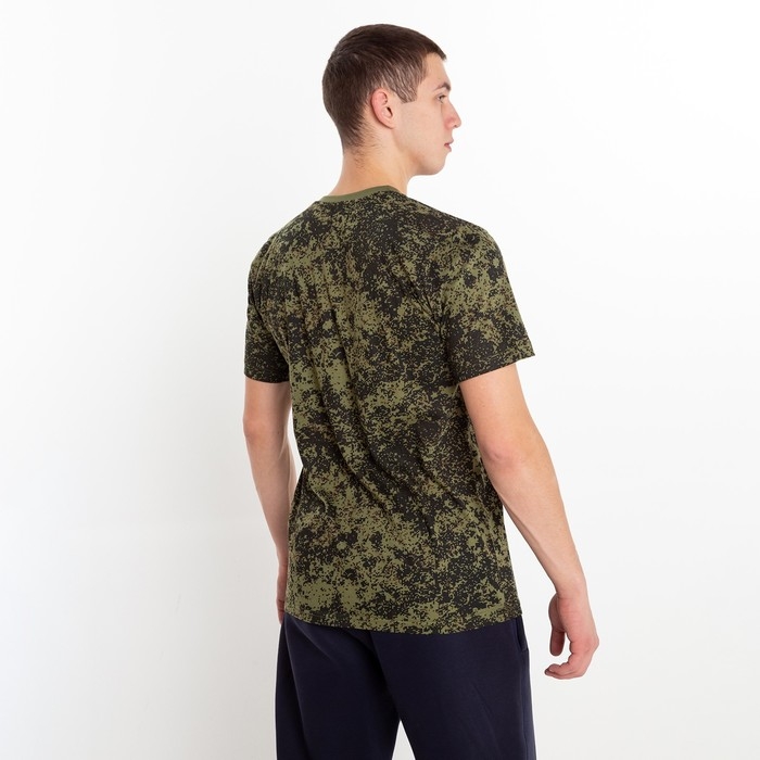 Футболка мужская, цвет зелёный/пиксель, размер 48 Футболка мужская, цвет зелёный/пиксель, размер 48