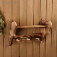 Полка вешалка обожжённая, 3 крючка, 43&times;27&times;17 см