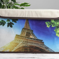 Короб стеллажный для хранения с крышкой &laquo;Эйфелева башня&raquo;, 38&times;25&times;24 см