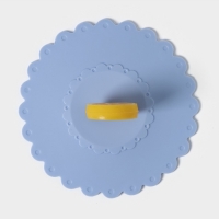 Крышка - непроливайка силиконовая Доляна &laquo;Лимон&raquo;, d=11 см, цвет голубой