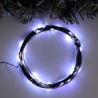 Гирлянда &laquo;Нить&raquo; 5 м роса, IP20, чёрная нить, 50 LED, свечение белое, USB