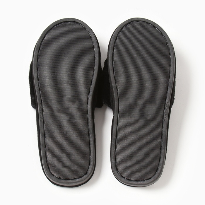 Тапочки женские с открытым носом, размер 38-39, чёрный Тапочки женские с открытым носом, размер 38-39, чёрный