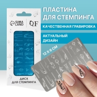 Пластина для стемпинга металлическая &laquo;Линии и узоры&raquo;, 12 &times; 6 см