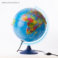 Глобус политический рельефный &laquo;Классик Евро&raquo;, диаметр 320 мм, с подсветкой