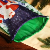 Новый год 2025. Новогодний мешок на шнурке &laquo;Дед Мороз и Снегурочка&raquo;, цвет синий/разноцветный