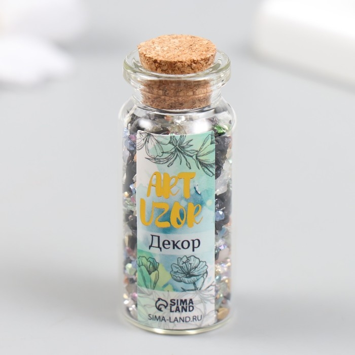 Декор для творчества в баночке "Природный камень со стеклом - Классика" 20 гр 5х2,2х2,2 см
