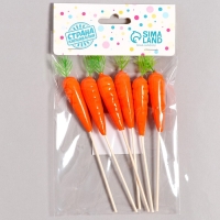 Шпажки «Морковь», набор 6 шт, цвет оранжевый Шпажки «Морковь», набор 6 шт, цвет оранжевый