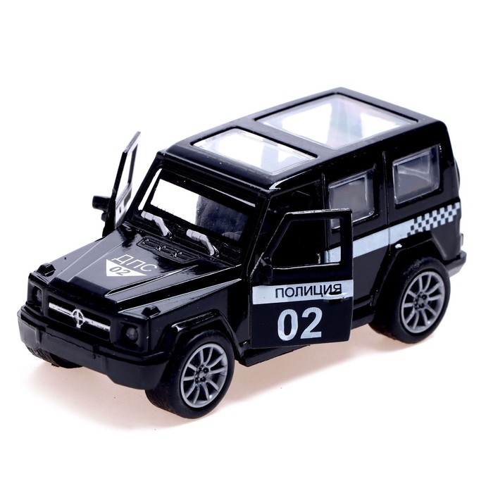 Машина металлическая &laquo;Полиция&raquo;, 1:48, инерция, открываются двери, цвет чёрный