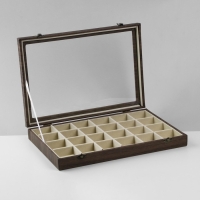 Подставка для украшений &laquo;Шкатулка дерево&raquo; 24 ячейки, 35,2&times;24&times;5 см, цвет бежевый в дереве