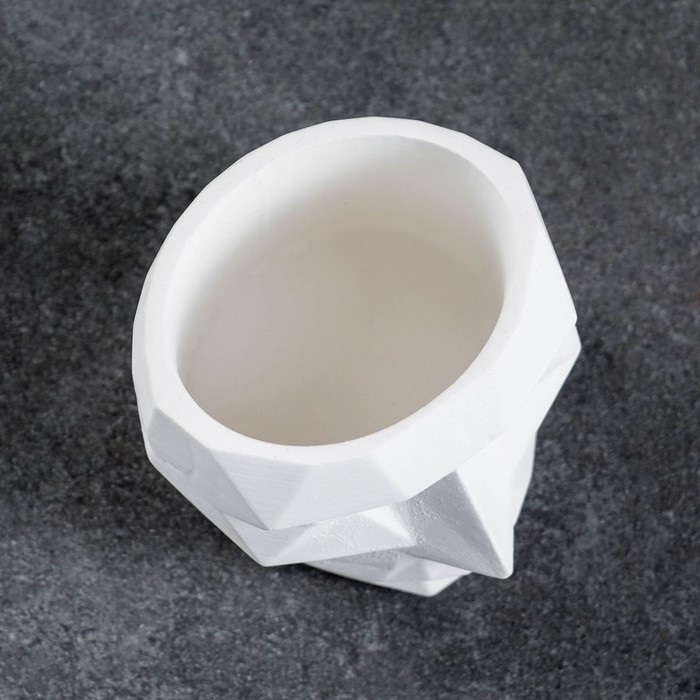 Кашпо - органайзер Кашпо - органайзер "Геометрическая голова" белое, 0,15 л / 9х9х7,5см