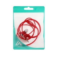 Наушники Luazon VBT 1.10 "Молния", вакуумные, микрофон, красные Наушники Luazon VBT 1.10 "Молния", вакуумные, микрофон, красные