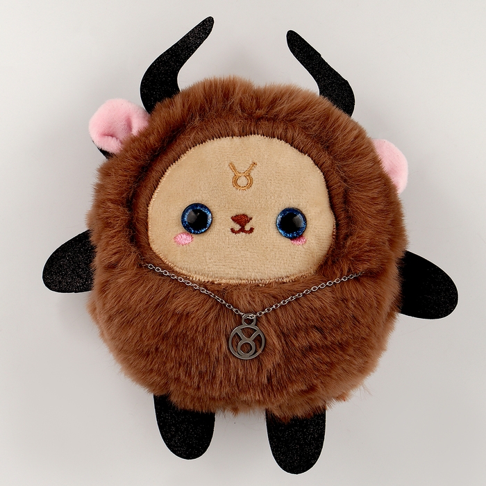 Мягкая игрушка &mdash; Зодиак &laquo;Создай своё украшение. Телец&raquo;, с кулоном