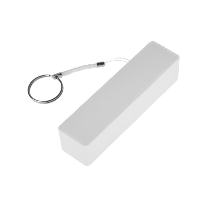 Внешний аккумулятор Luazon модель PB-03, 2200 мАч, USB, 1 А, крепление кольцо, белый